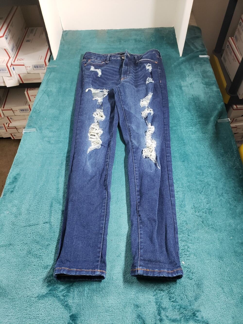 Aeropostale Jeans Size 6 Women Blue Pants Stretch Denim High Rise Curvy Jegging